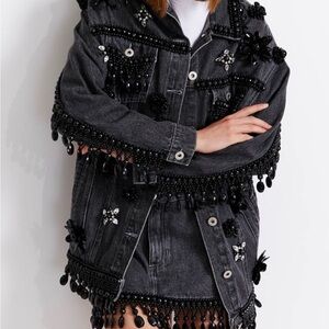 PatBO Beaded Denim Jacket